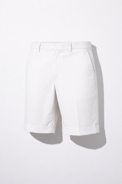 Structured Cotton Twill Shorts