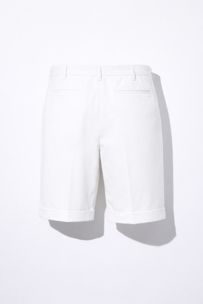 Structured Cotton Twill Shorts